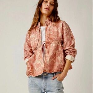 NWOT Free People “Lua Bed Jacket” in apricot combo Size Medium